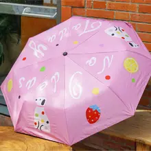 フルーツドッグ柄 ブラックコーティング折りたたみ傘【紫外線防止・晴雨兼用】