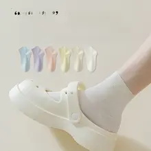 夏用薄手中筒ソックス【白色・綿100%・ノー打孔設計】