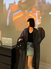 春夏向け大きいサイズの薄手トレンチコート【ゆったり・UVカット・カジュアルデザイン】（セットアップ対応）