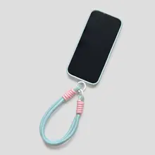 爽やかな配色の液体シリコンハードケース【衝撃吸収・iPhone対応・ショートス トラップ付き】（セットアップ対応）
