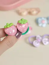 子供用果物風デザインヘアゴム【高弾力・デコレーション用】（セットアップ対応）
