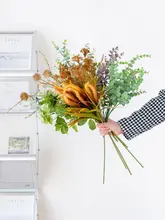 一本のリアル感漂う造花【グリーン植物・インテリア装飾用・花束スタイル】