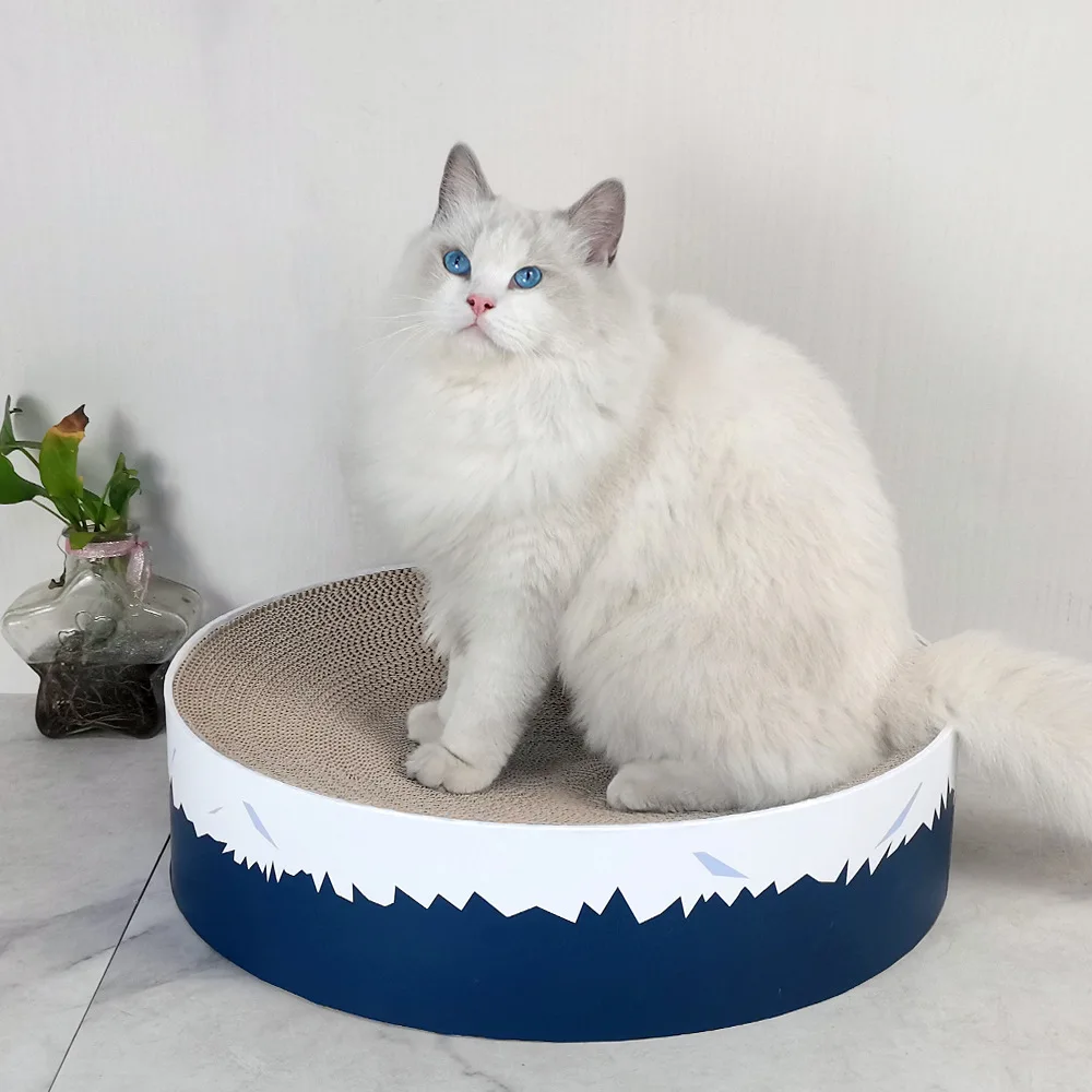 キャットグラブ器 大型 肥満猫に適した 耐摩耗の円形素材