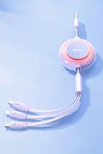 倍思 3in1伸縮式データケーブル【3端子・急速充電・66W・Type-C対応】