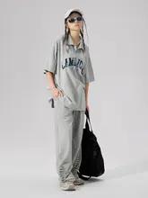 刺繍入りポロシャツ【ユニセックス・カジュアル・コットン素材・オーバーサイズ】