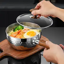 無塗装のステンレス製ミルクパン【一人用・家庭用・煮込み料理に最適】