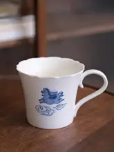 手描き青花マグカップ【馬年ギフト・景徳鎮製】