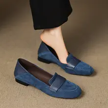 本革製 ラウンドトゥ ローヒール ローファーシューズ【快適ソフトソール・カジュアルデザイン】（セットアップ対応）