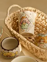 tutu 手作り陶器製 コーヒーカップ【高品質・マグカップ・家庭用・朝食用】