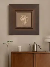 インテリア絵画 無垢材フレーム ヴィンテージ アブストラクト ミニマル イタリアン風 リビング ソファ背景 壁掛け