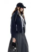 冬季用スポーツカジュアルスタイルのフワフワカーディガン【女性用・ゆったりデザイン】