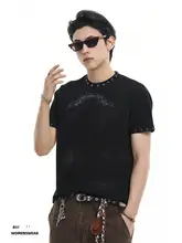 半袖Tシャツ ユニセックス ストリート タイダイ スタッド ボックスシルエット ヴィンテージウォッシュ 夏 「ACRARDIC」