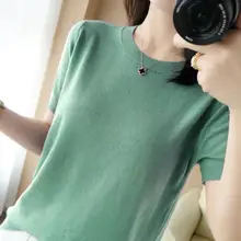 コットン100% ラウンドネック短袖Tシャツ【夏用・薄手・ゆったり・無地】