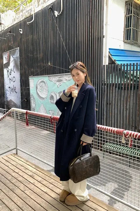 Hhyii ヴィンテージ風 2wayウールコート【ダブルフェイス・中ロング・女性用】