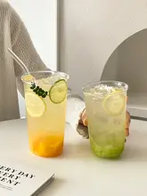 耐熱ガラス製 大容量フルーツティーカップ【夏用・シンプルデザイン・コーヒー＆ミルクティー・レモンティー】