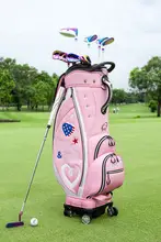 pgm 女性用ゴルフクラブキャディバッグ【ハードシェル・伸縮式・キャスター付き・旅行用】