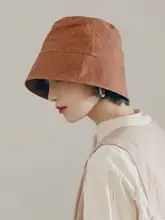 印計谷羽 デザイナーオリジナル 柿染めクシュクシュバケットハット【秋冬用・女性用】