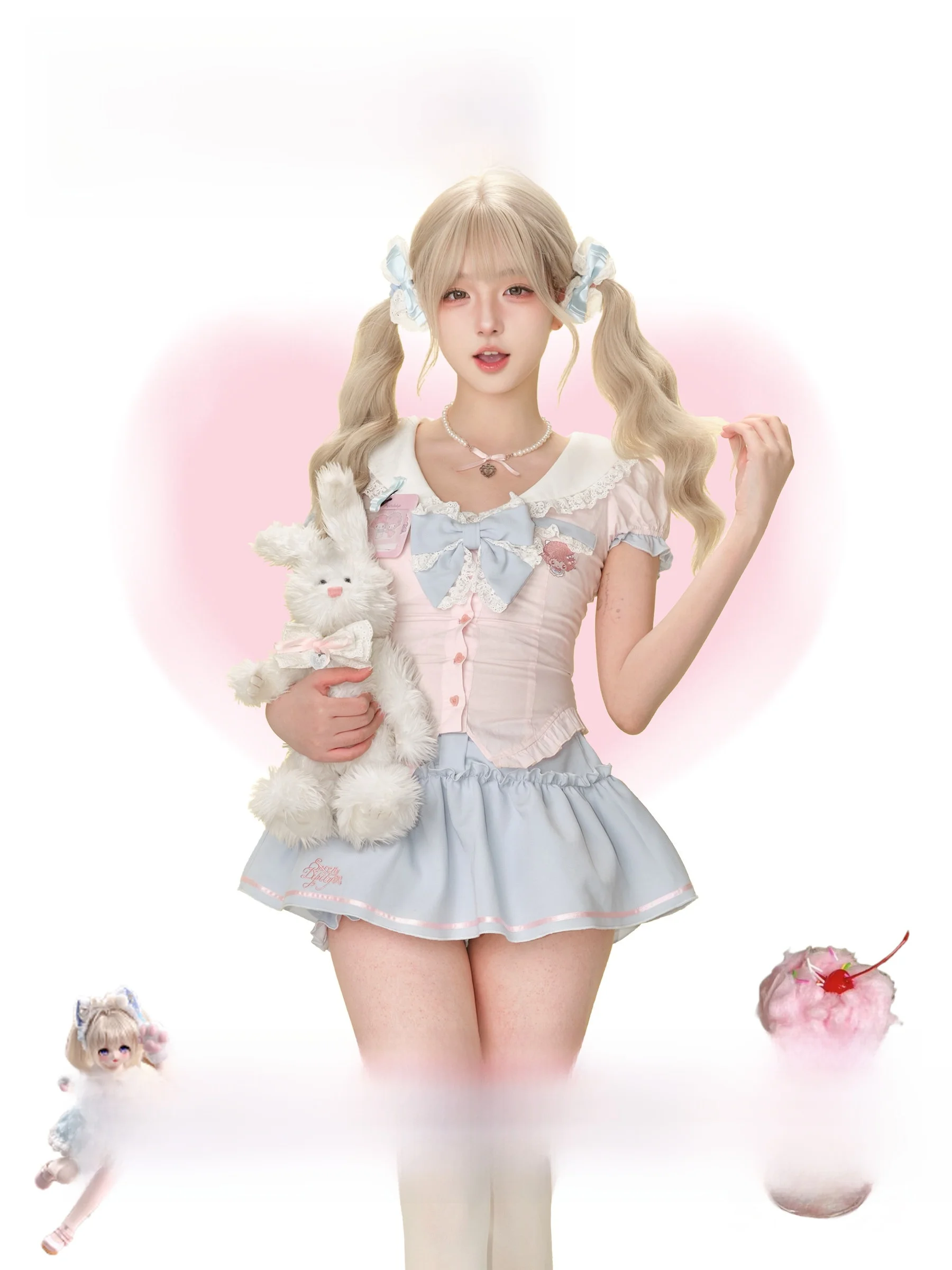少女風セーラー襟半袖トップスとブルースカートセット：かわいい制服のデザインと実用性を解説