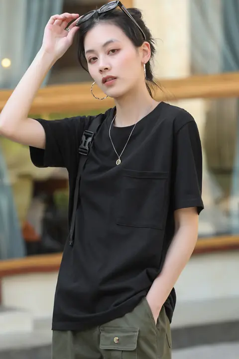 快適なコットン製白色半袖Tシャツ【夏用・ルーズフィット・カジュアルデザイン】