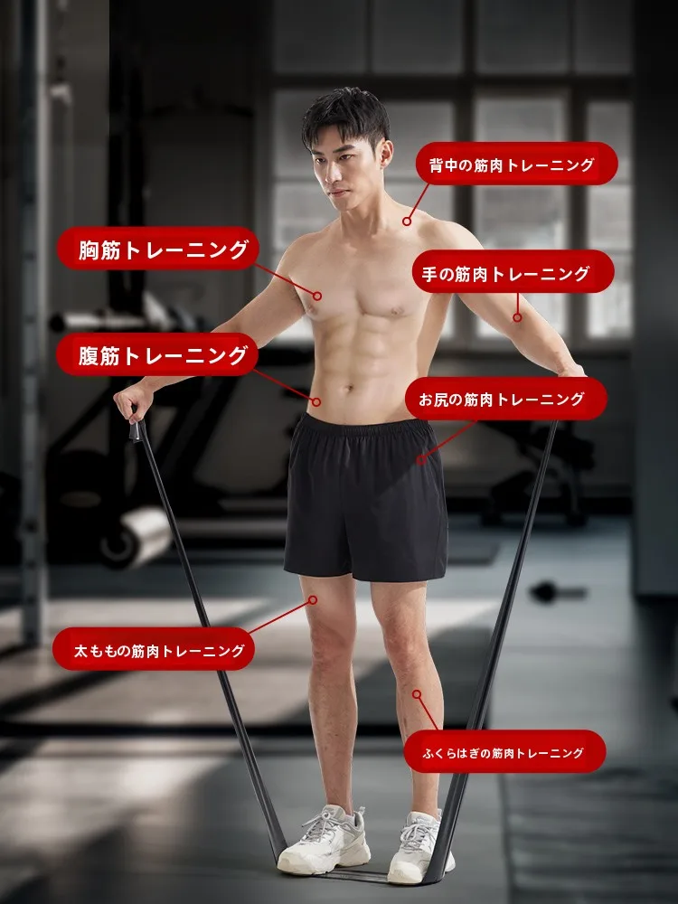 フィットネス用エクササイズバンド：抵抗トレーニングとストレッチに最適な多段階設計
