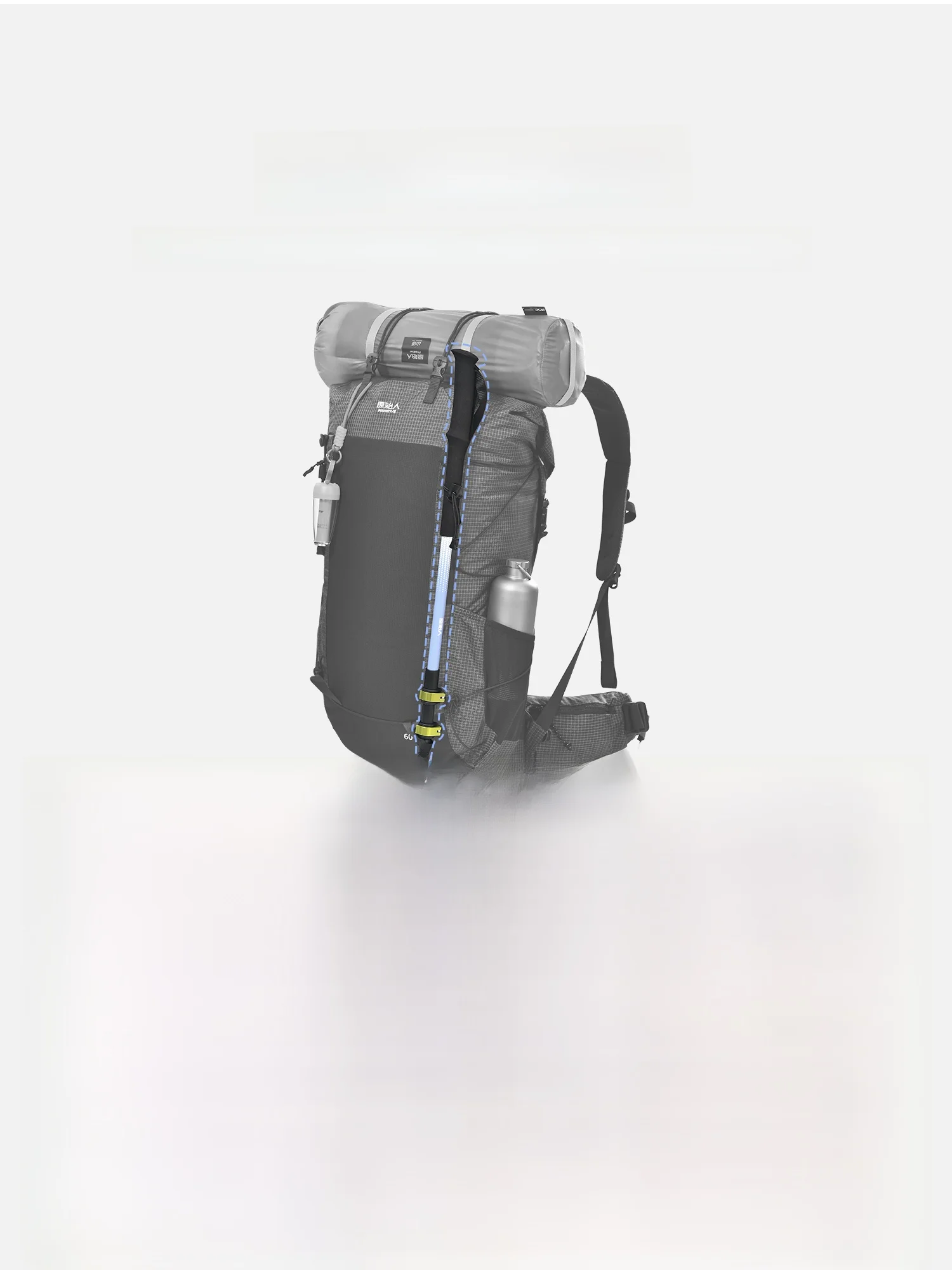 The Primitive 超軽量カーボンファイバー製登山杖：伸縮式で高原でも安定したサポートを実現