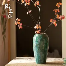 フラワーベース 現代的 シンプル リビング 绿色翡翠緑 陶器 水耕栽培
