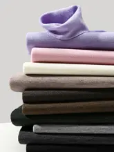 ウール製 トップス【高ネック・洗濯機対応・無縫製】