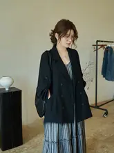 涼感素材のダブルボタンジャケット【夏用・大きいサイズ・通勤向き】（セットアップ対応）