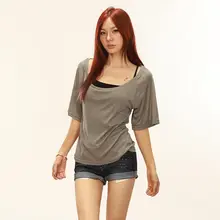 大UネックTシャツ【五分袖・女性用・フィット・肩見せデザイン】