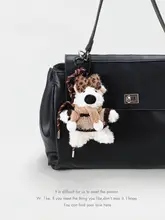 バッグチャーム ぬいぐるみ わんちゃん レオパード柄 蝶結び 可愛い カップルギフト