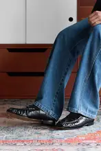 ウナギ革使用のドレープローファー【メンズ・ビジネス・スリッポン・夏用】