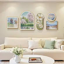 高級感漂うリビング装飾画【クリーム風・ソファ背景壁用・複数デザイン】（セットアップ対応）