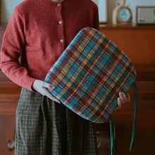 チェアクッション U字型 低反発ウレタン 厚手 滑り止め付き ダイニング 木製椅子用 チャイナテイスト