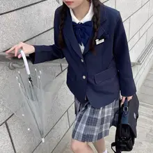 クリームホワイトの2ボタンJK制服風ジャケット【レディース・カジュアル・大学生向け】