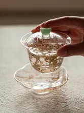 高級感あふれるガラス茶器【フラワーデザイン・女性向け・3点セット】（セットアップ対応）