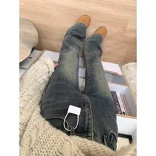 高身長向け復古デザインのハイウエストデニムパンツ【フレア・伸縮性あり】