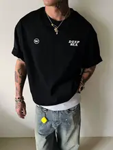 クリーンフィット文字プリント半袖Tシャツ【ストリートスタイル・コットン製・男性用】
