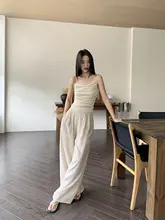 鹿見喜 対称プリーツデザインのパンツ【夏用・薄手・ゆったりフィット】