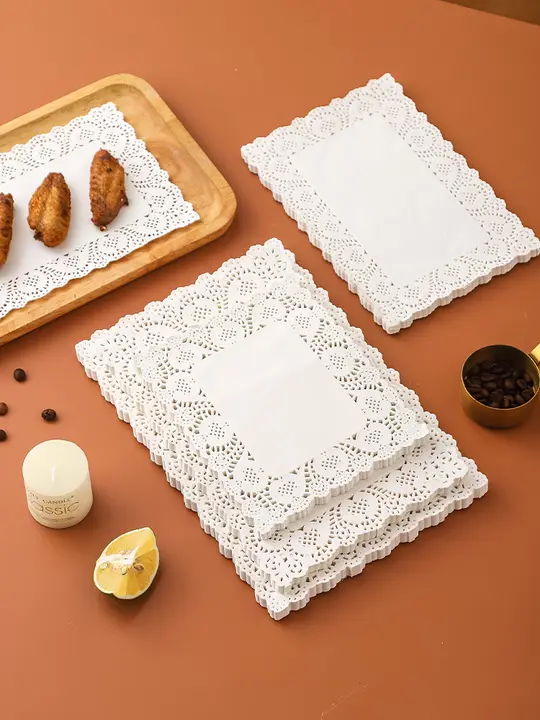 油分を吸収する花柄デザインのキッチン用ペーパー【長方形・揚げ物・お菓子・ケーキ・ピザ用】