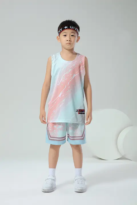 子供用バスケットボールウェア【夏用・速乾・無地・タンクトップ・競技トレーニング】（セットアップ対応）