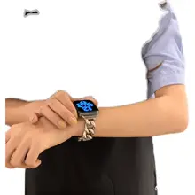 Apple Watch ストラップ 立体チェーン ステンレス メタル シルバー シリーズ対応 「Monna」