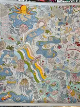秋冬用 スカーフ【仮シルク・花模様・保温・手縫いのロールエッジ】