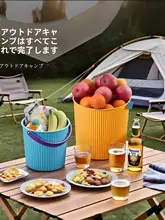 厚手の食品グレードプラスチック収納バケツ【蓋付き・座れるデザイン・持ち運びに便利】