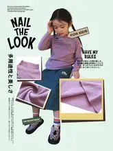 アウトドア用 女の子 半高襟 長袖Tシャツ【極上の柔らかさ・春秋用】（セットアップ対応）