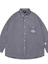 ストライプ柄長袖シャツ【メンズ・フィット・コットン・秋春用】