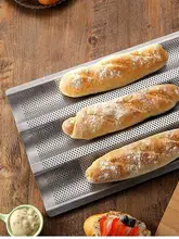 防粘フランスパン焼き型【3槽・4槽・穴あけ不要】