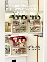 コスメ収納ボックス 家型 おしゃれ 多段 卓上 ドレッサー 棚内