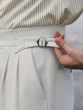 イタリア・ナポリ風レトロハイウエストパンツ【スリムフィット・ビジネスシーン・カジュアル】