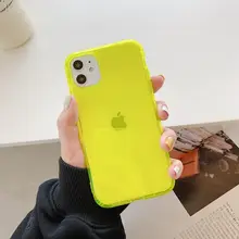 シンプルな蛍光カラーのiPhoneケース【全機種対応・シリコン製・衝撃吸収・男女兼用】