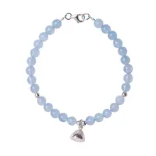 天然冰種アクアマリンブレスレット【S925純銀・ロータスデザイン・淡い青色クリスタル・清新な古風スタイル】